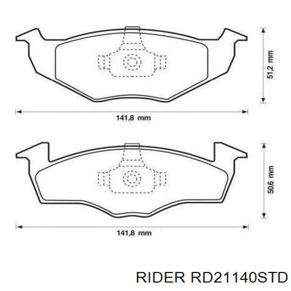 RD21140STD Rider Колодки гальмівні задні, дискові