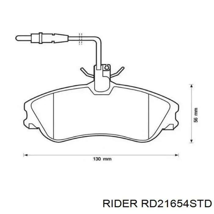RD21654STD Rider колодки гальмівні передні, дискові