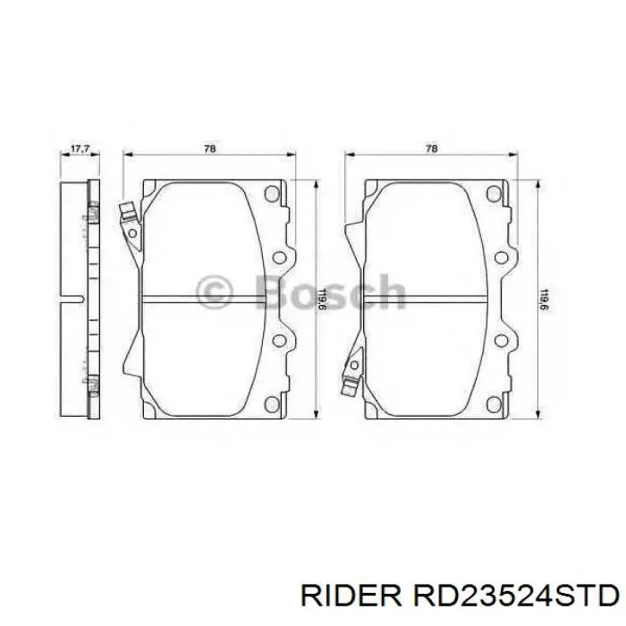 Купити RD23524STD Rider Колодки гальмівні передні, дискові