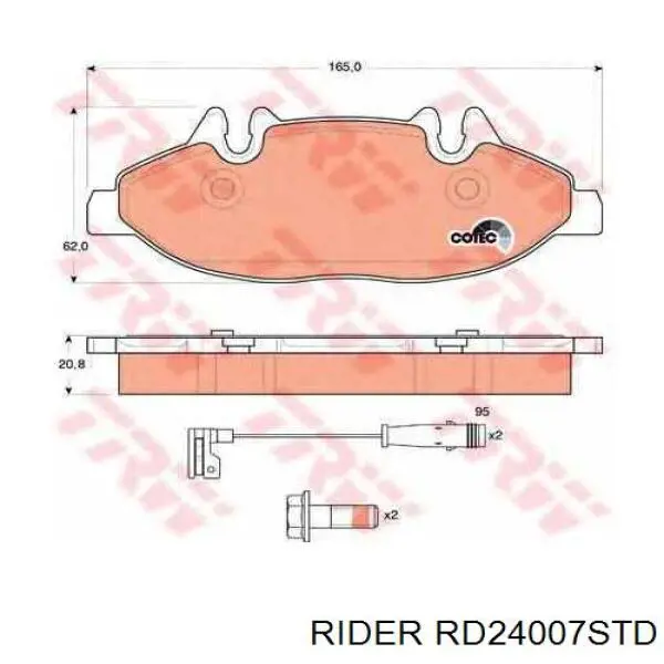 RD24007STD Rider Передні гальмівні колодки
