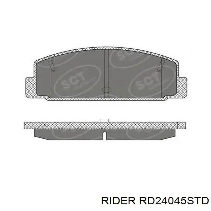 RD24045STD Rider Колодки гальмівні задні, дискові