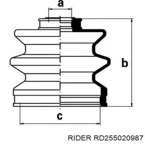 ШРУС зовнішній передній RD255020987 Rider