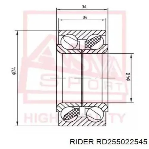 Шарнір кутових швидкостей передній лівий Rider RD255022545 ціна, від 22.17 USD