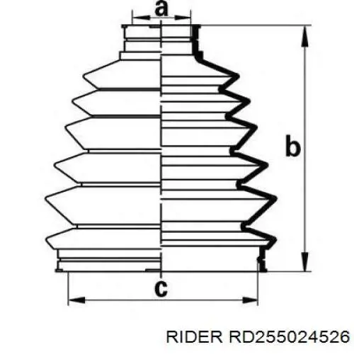 ШРУС зовнішній передній RD255024526 Rider