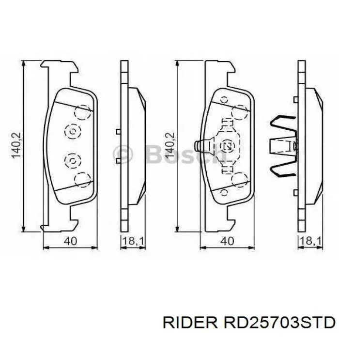 Купити RD25703STD Rider Колодки гальмівні передні, дискові