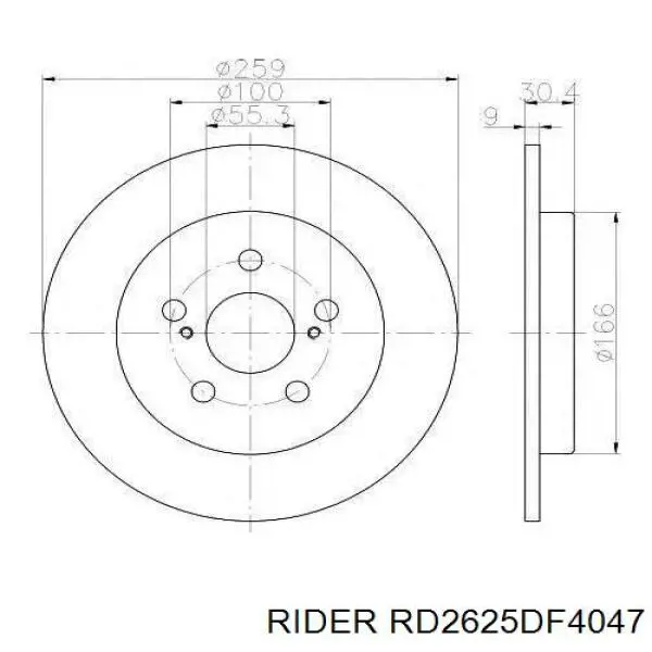 Задні дискові гальма Rider RD2625DF4047 ціна, від 25.67 USD
