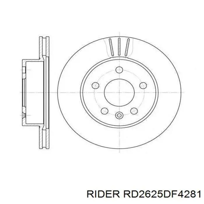 Диск гальмівний задній RD2625DF4281 Rider