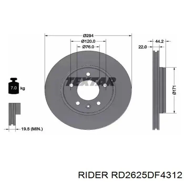 Гальмівні диски RD2625DF4312 Rider