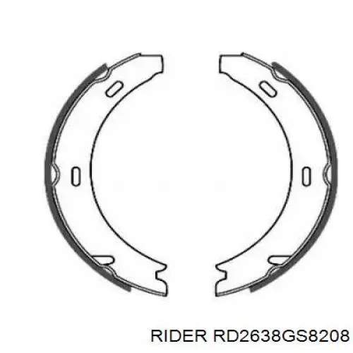 RD2638GS8208 Rider колодки ручника/стоянкового гальма