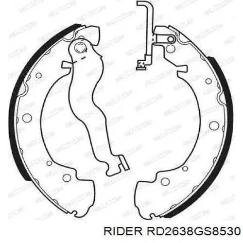 Колодки гальмові задні, барабанні Rider RD2638GS8530 ціна, від 19.99 USD