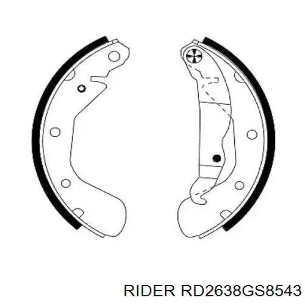 RD2638GS8543 Rider Колодки гальмівні задні, барабанні