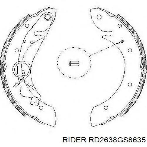Колодки гальмові задні, барабанні Rider RD2638GS8635 ціна, від 18.88 USD