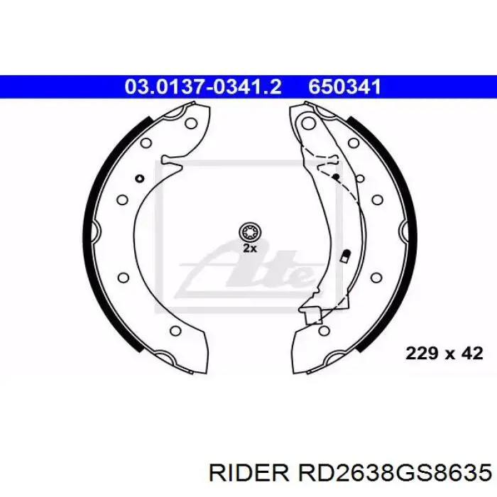 Купити RD2638GS8635 Rider Колодки гальмові задні, барабанні