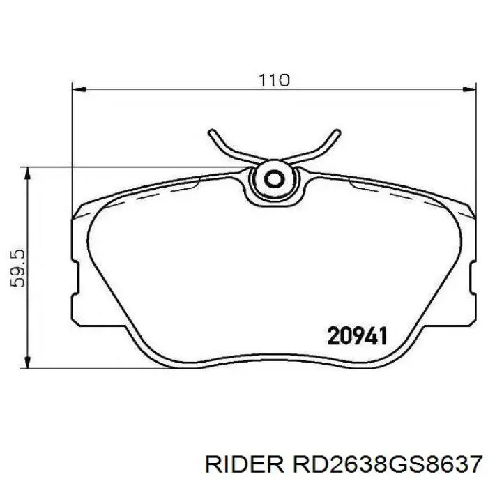 Колодки гальмові задні, барабанні Rider RD2638GS8637 ціна, від 18.82 USD