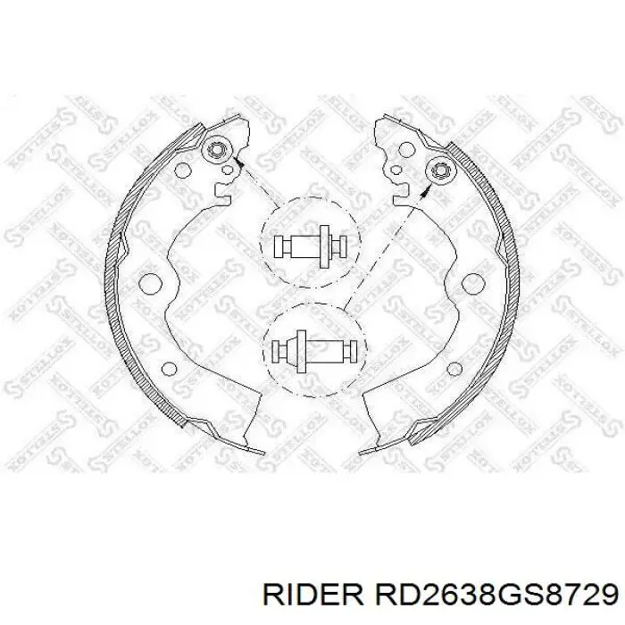 RD2638GS8729 Rider Колодки гальмівні задні, барабанні
