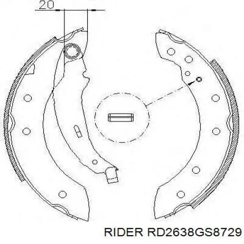 Колодки гальмові задні, барабанні Rider RD2638GS8729 ціна, від 14.46 USD