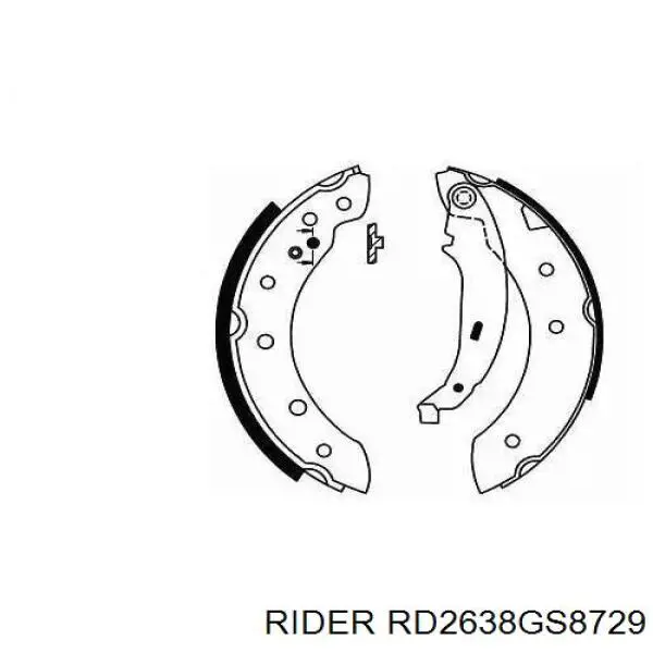 Колодки гальмові задні, барабанні RD2638GS8729 Rider