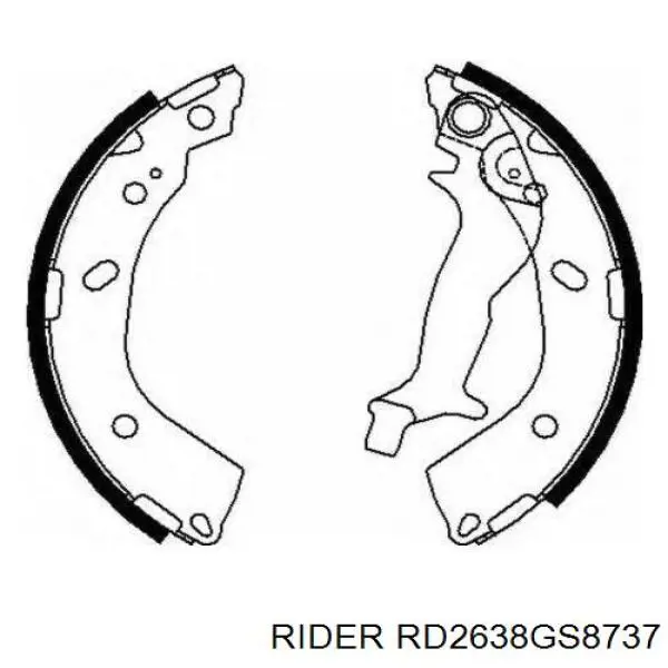 Колодки гальмові задні, барабанні Rider RD2638GS8737 ціна, від 13.77 USD