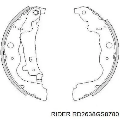 Колодки гальмові задні, барабанні RD2638GS8780 Rider