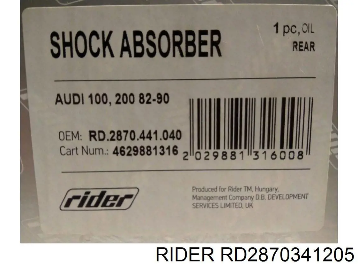 Амортизатор задній RD2870341205 Rider