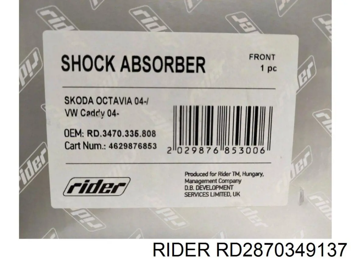Амортизатор задній Rider RD2870349137 ціна, від 19.36 USD