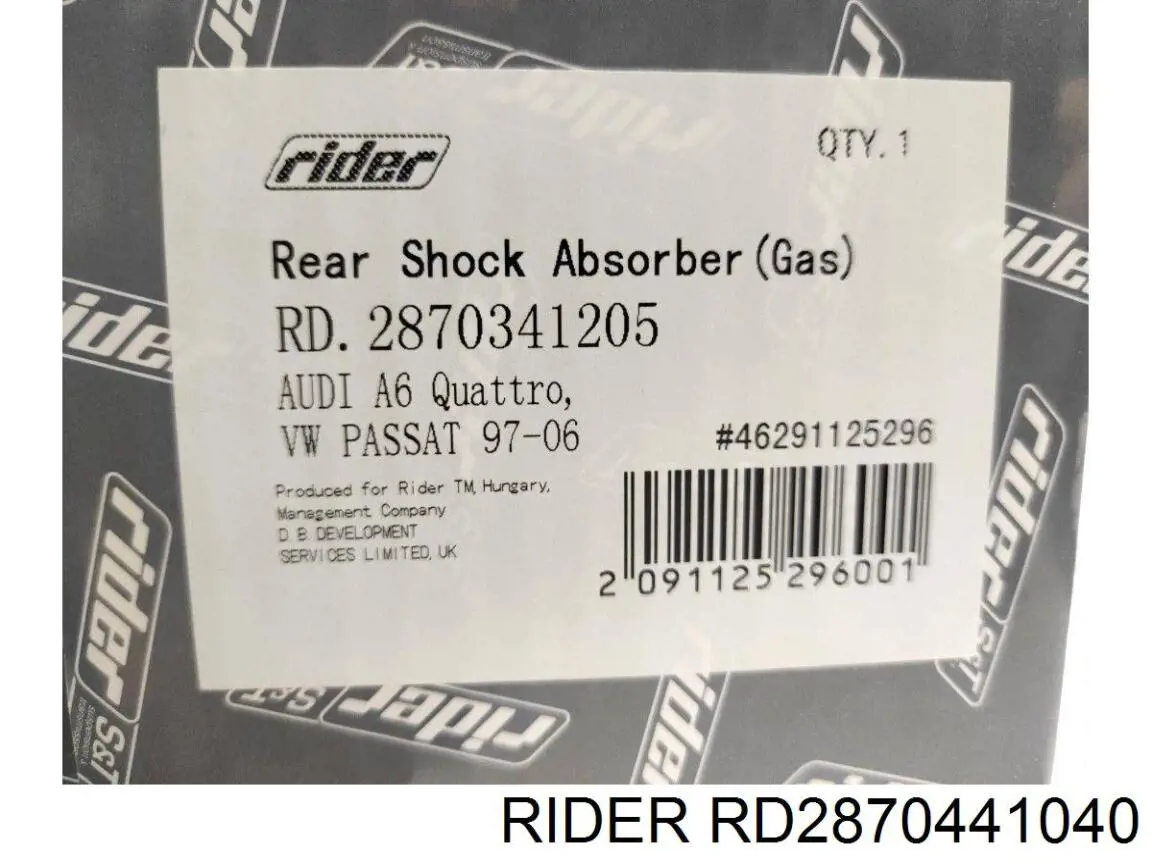 Амортизатор задній Rider RD2870441040 ціна, від 25.60 USD