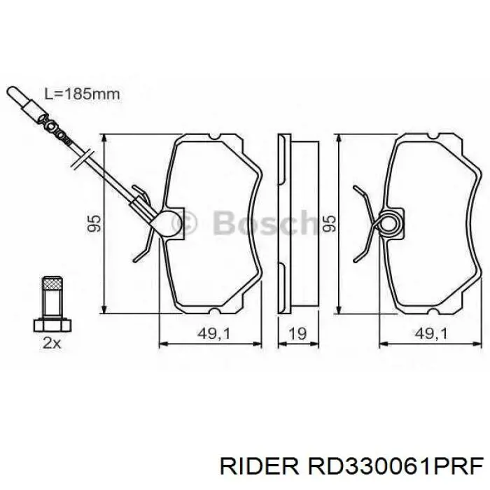 Купити RD330061PRF Rider Колодки гальмівні передні, дискові