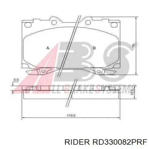 Гальмівні колодки Rider RD330082PRF ціна, від 32.32 USD