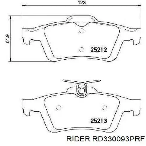 Купити RD330093PRF Rider Задні колодки