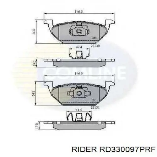 Гальмівні колодки Rider RD330097PRF ціна, від 20.14 USD