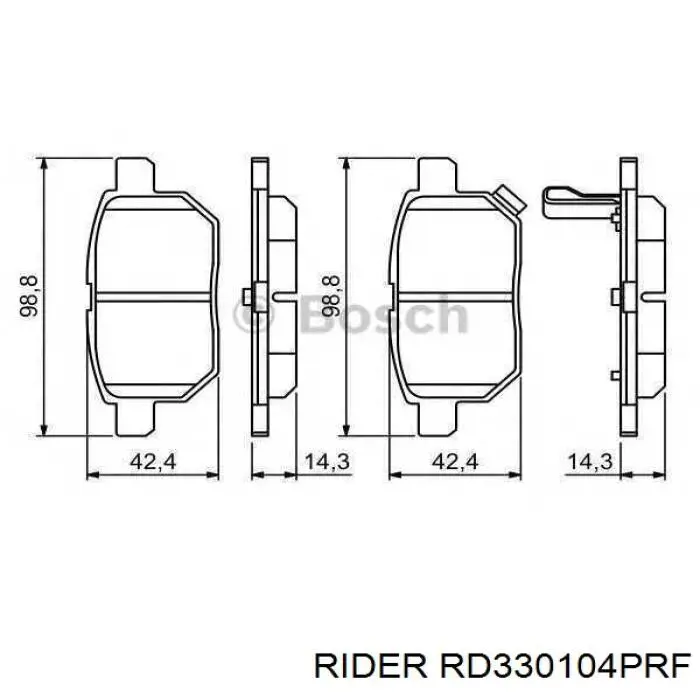 RD330104PRF Rider колодки гальмові задні, дискові