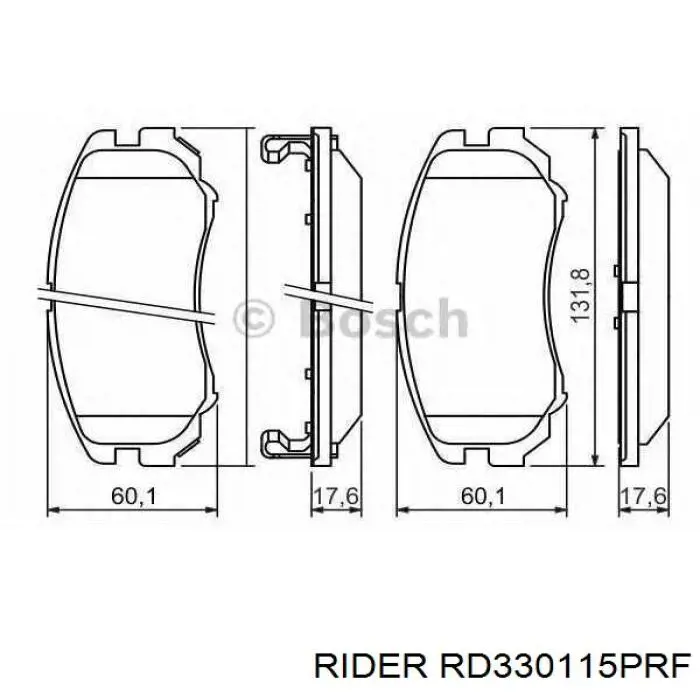 Передні тормозні колодки RD330115PRF Rider