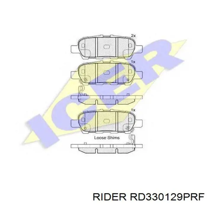 RD330129PRF Rider Колодки гальмівні задні, дискові