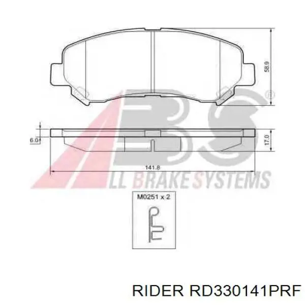 Передні тормозні колодки RD330141PRF Rider