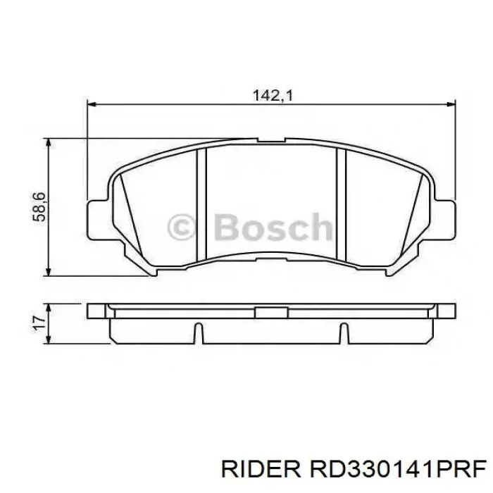 Гальмівні колодки Rider RD330141PRF ціна, від 20.49 USD