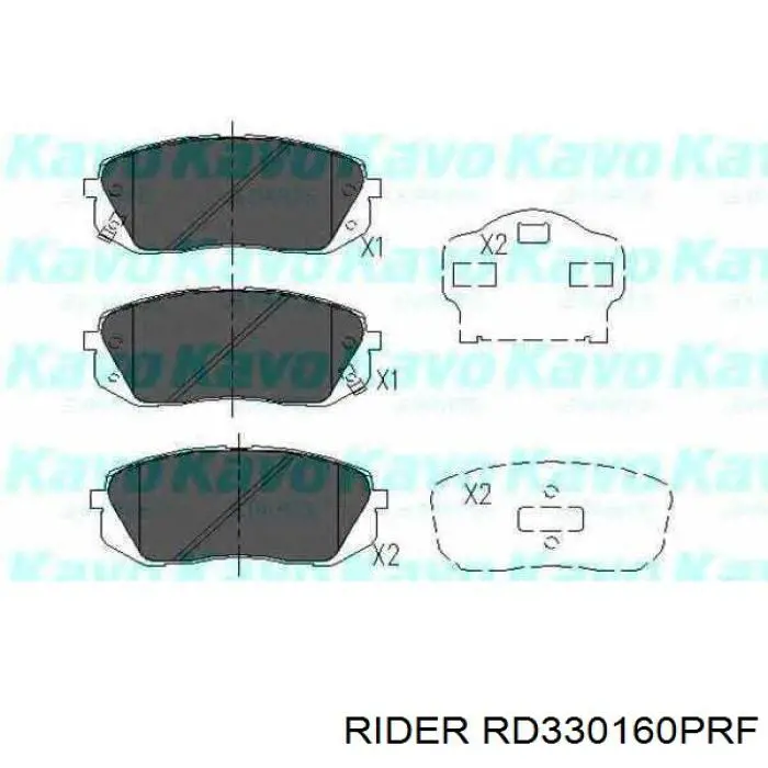 Колодки гальмівні передні, дискові RD330160PRF Rider