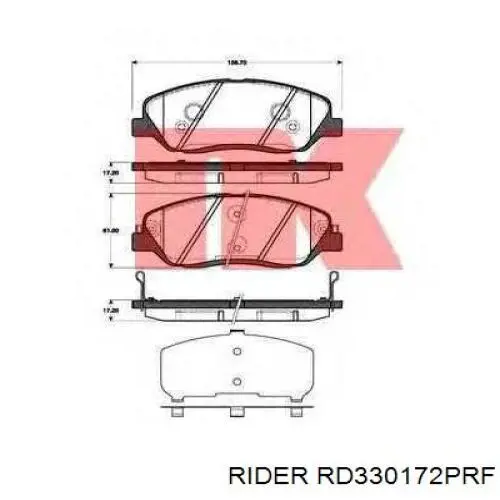 RD330172PRF Rider Передні гальмівні колодки