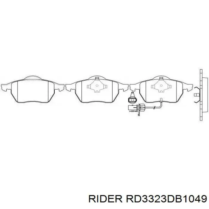Гальмівні колодки Rider RD3323DB1049 ціна, від 22.55 USD