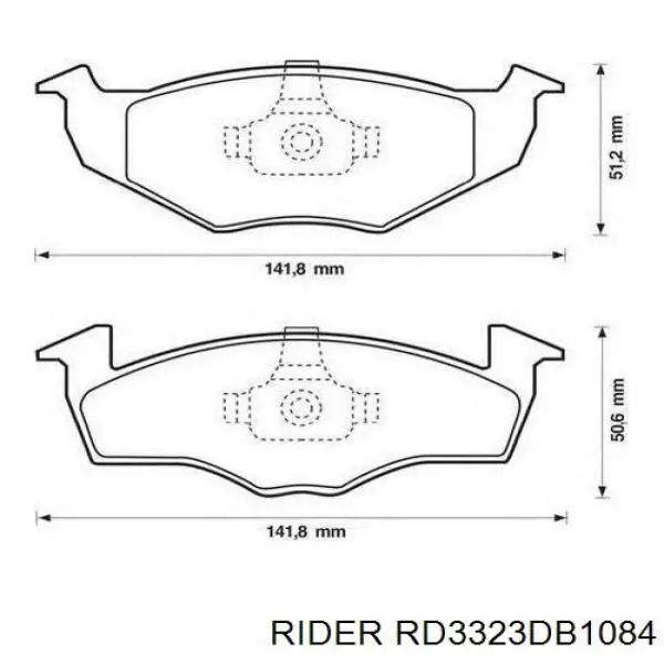 Колодки гальмівні передні, дискові RD3323DB1084 Rider