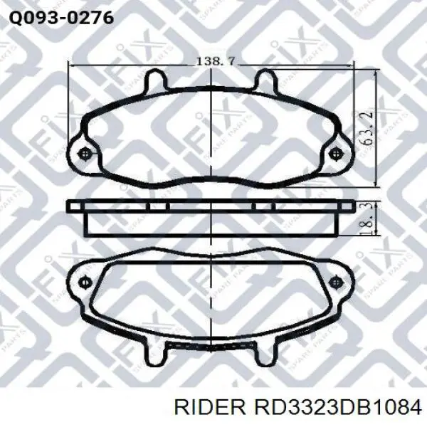 Гальмівні колодки Rider RD3323DB1084 ціна, від 16.31 USD