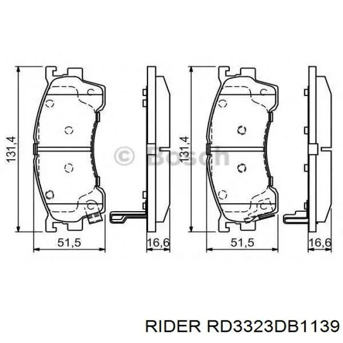 Передні тормозні колодки RD3323DB1139 Rider