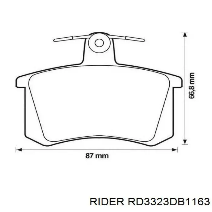 Задні гальмівні колодки RD3323DB1163 Rider