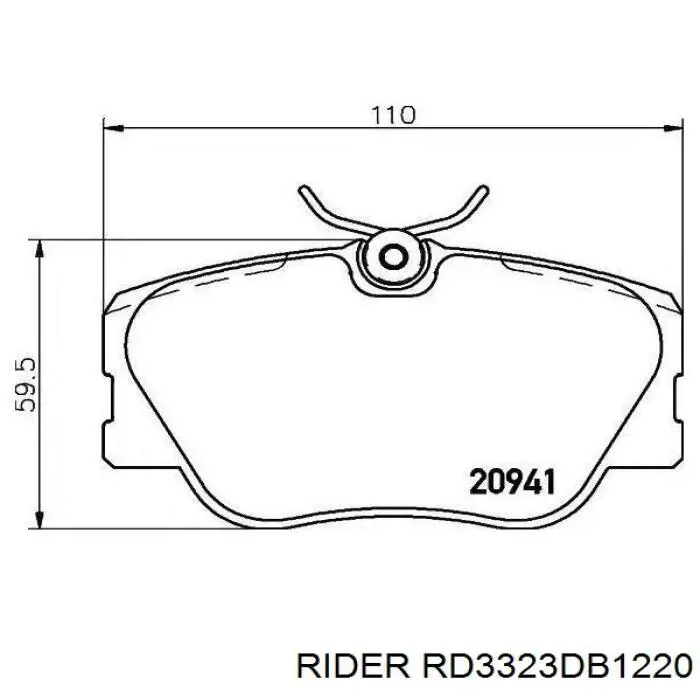 Гальмівні колодки Rider RD3323DB1220 ціна, від 17.95 USD