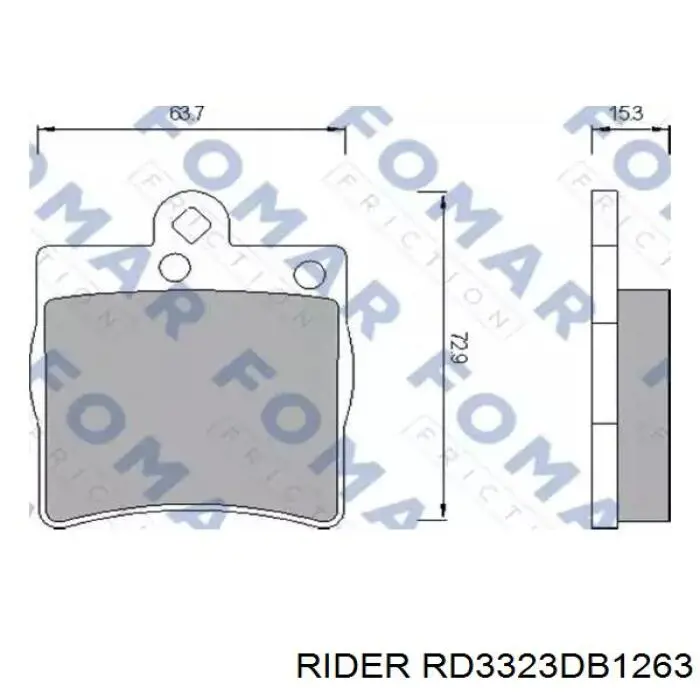 RD3323DB1263 Rider Колодки гальмівні задні, дискові