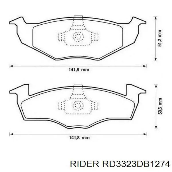 Колодки гальмівні передні, дискові RD3323DB1274 Rider