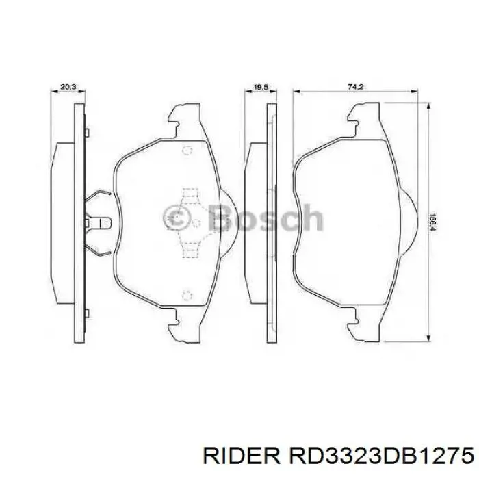 Передні тормозні колодки RD3323DB1275 Rider