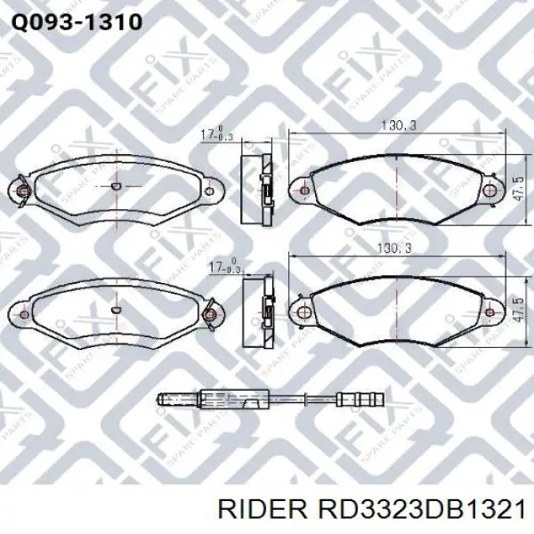 Купити RD3323DB1321 Rider Колодки гальмівні передні, дискові