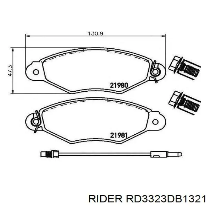 RD3323DB1321 Rider Передні гальмівні колодки