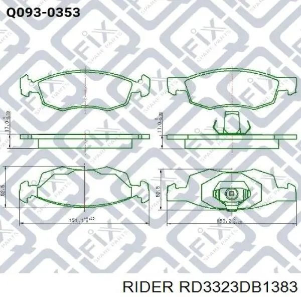 Передні тормозні колодки RD3323DB1383 Rider