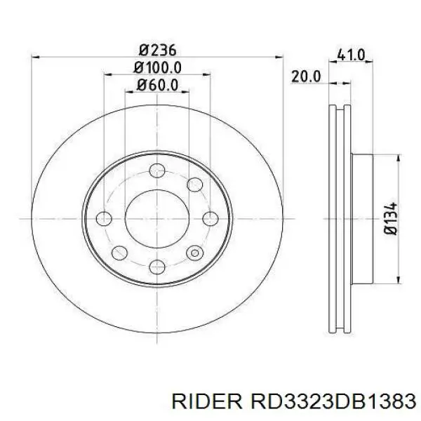 Гальмівні колодки Rider RD3323DB1383 ціна, від 15.22 USD